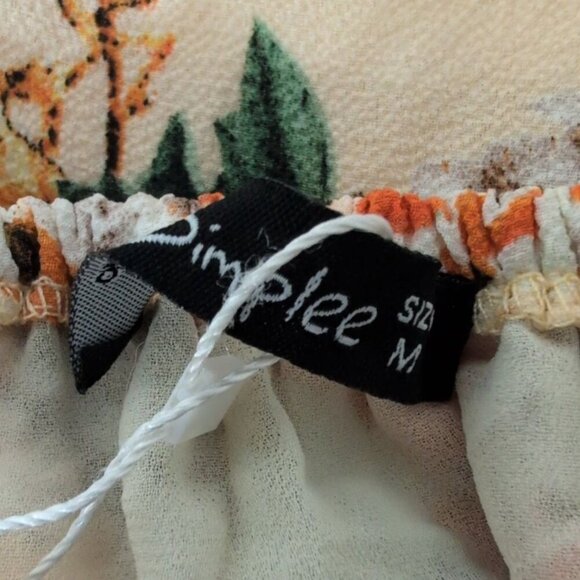 Simplee Floral Halter Maxi Dress Womens Size Medium Orange V Neck Open Back NEW - Picture 6 of 11